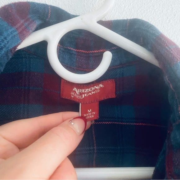 Arizona Jean Co plaid red button down shirt - Picture 8 of 8